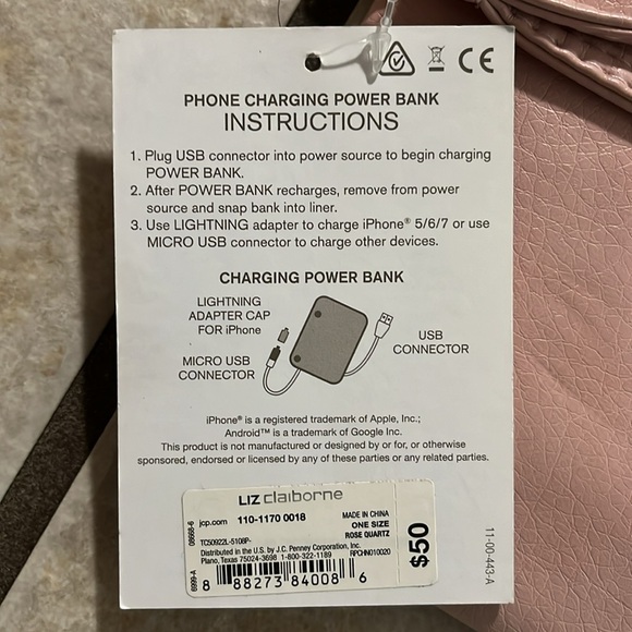 Liz Claiborne iPhone or Andriod charging wallet - Picture 6 of 7